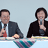 살티죠 목회자 세미나에 강의 중 함박웃음을 터뜨리는 총회장 목사님과 통역관 이현숙 선교사