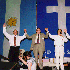 Church of God 교단 총회장 살로모네 목사, 부총회장 니꼴라 목사, 집회 준비위원 그레고리오 목사, 통역관 이현숙 선교사와 함께 찬양하고 있다.